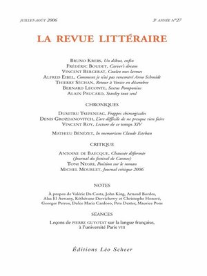 cover image of La Revue Littéraire N°27
